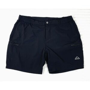 Outdoor Sports Athletic Hiking‎ Shorts Men's 2XL Black Elastic Waist Nylon Blend